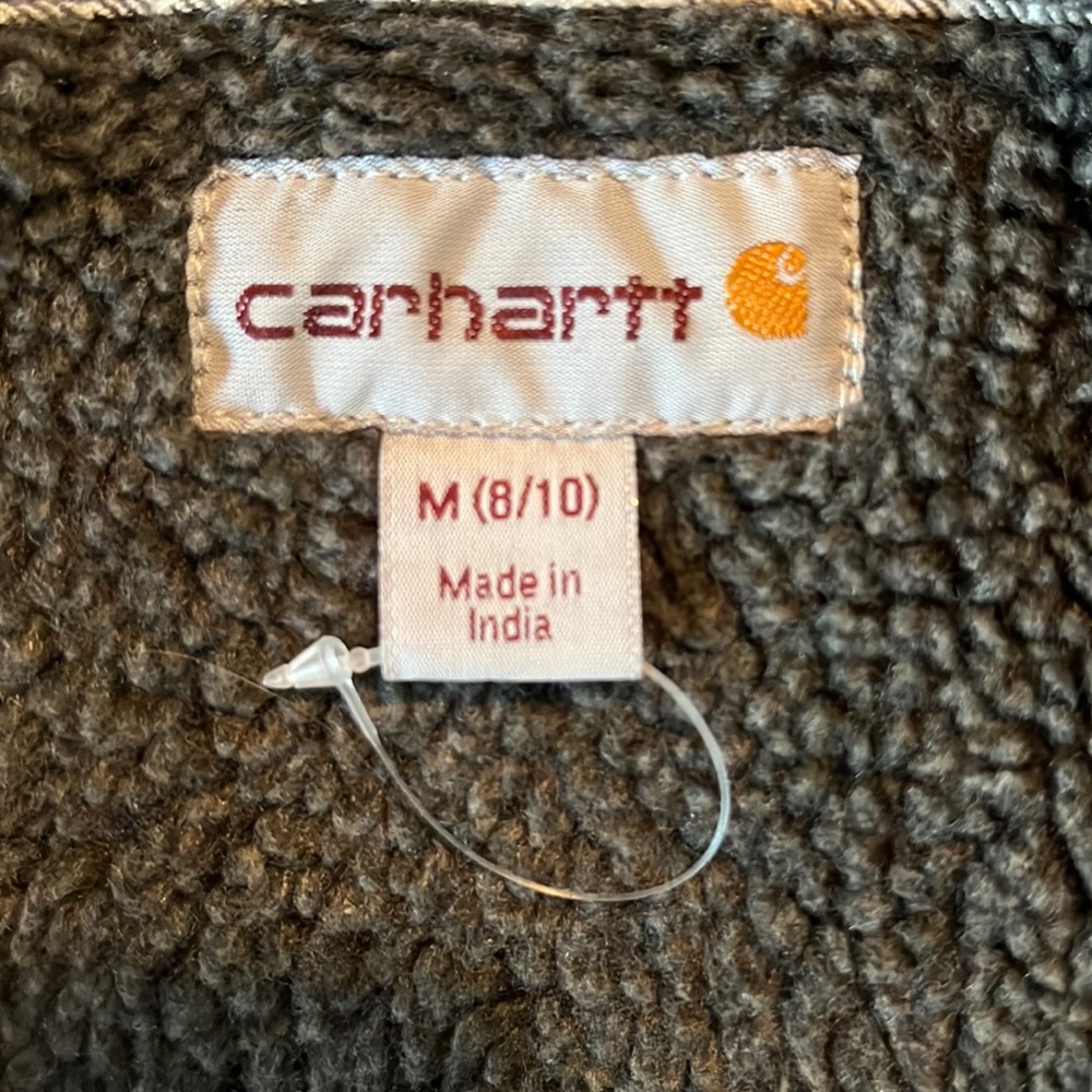 CARHARTT Size Medium 8/10 Plaid SnapFront Flannel Nubby Fleece Line Cotton CHORE - Picture 9 of 16